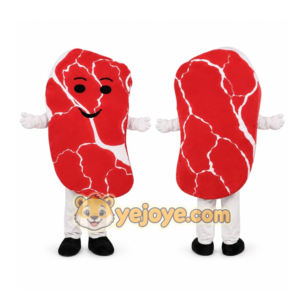 Red Steak Mascot Costume
