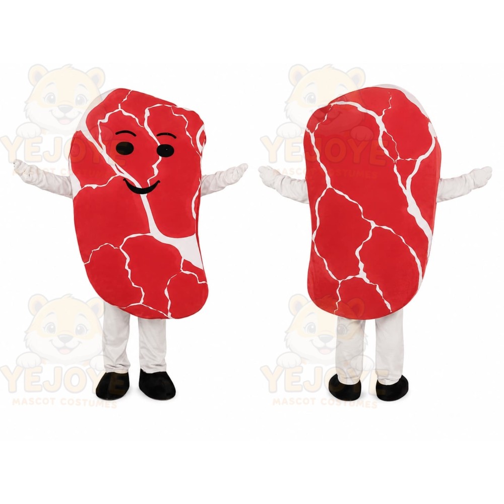 Red Steak Mascot Costume