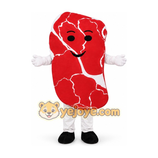 Red Steak Mascot Costume Red Steak Mascot Costume