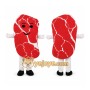 Red Steak Mascot Costume