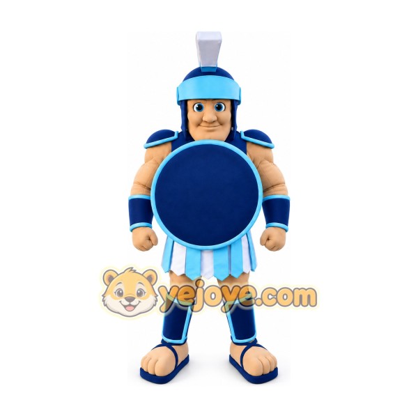 Blue Warrior Knight Mascot Costume