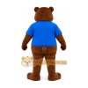 Brown Bear Blue Shirt Mascot Costume Brown Bear Blue Shirt Mascot Costume