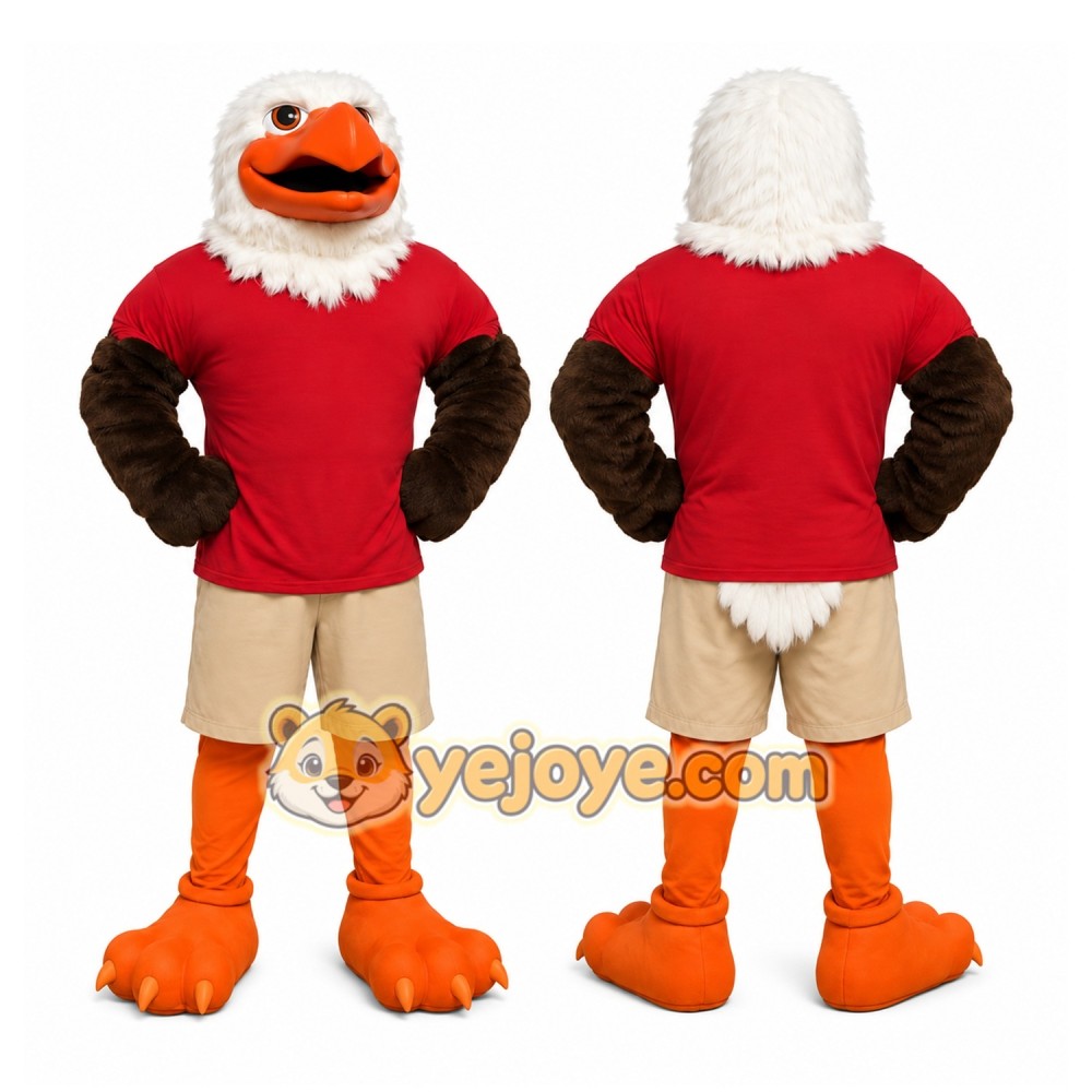 Red Shirt Eagle Mascot Costume Red Shirt Eagle Mascot Costume