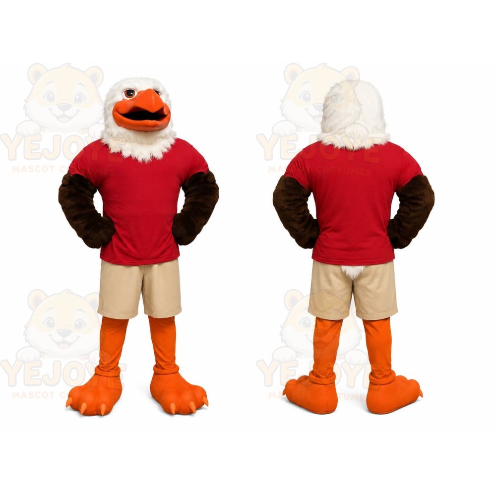 Red Shirt Eagle Mascot Costume