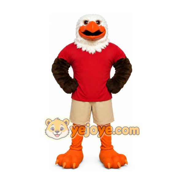 Red Shirt Eagle Mascot Costume
