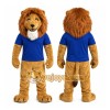 Blue Shirt Lion Mascot Costume