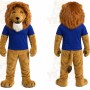 Blue Shirt Lion Mascot Costume