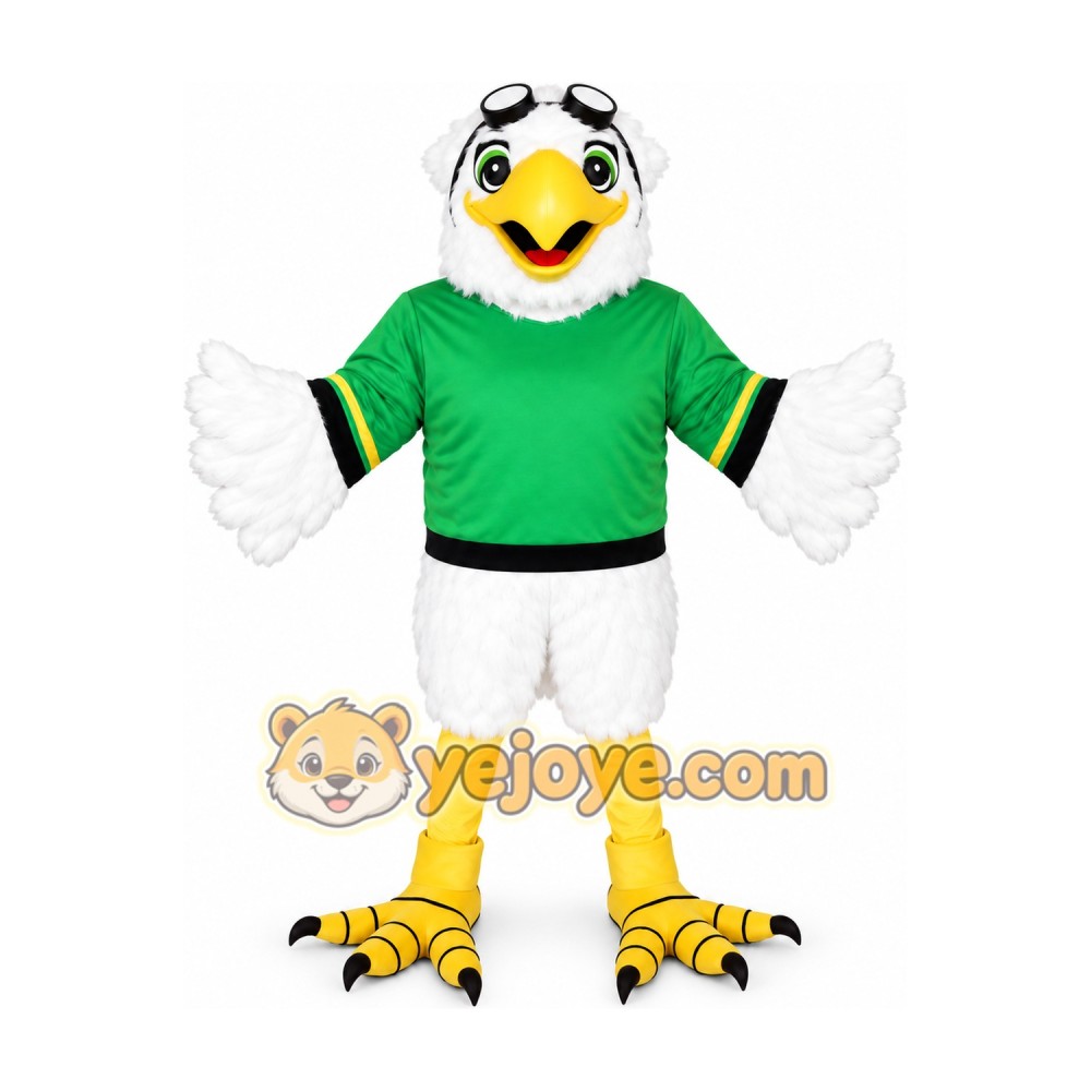 Green Shirt Eagle Mascot Costume Green Shirt Eagle Mascot Costume