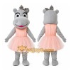 Pink Dress Hippo Mascot Costume
