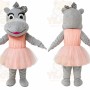 Pink Dress Hippo Mascot Costume