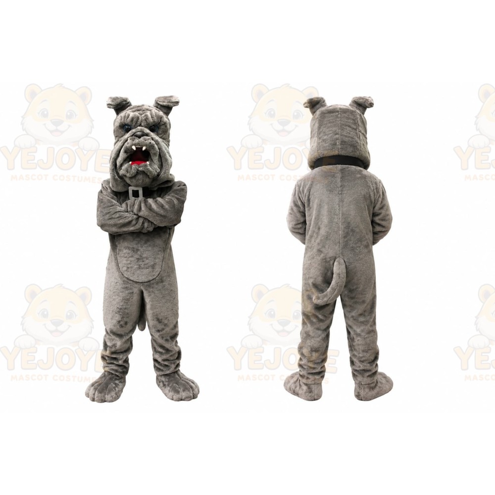 Gray Bulldog Mascot Costume
