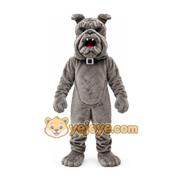 Gray Bulldog Mascot Costume