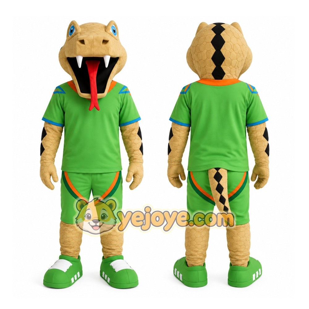 Green Shirt Rattlesnake Mascot Costume