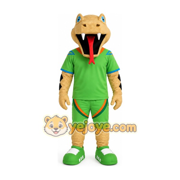 Green Shirt Rattlesnake Mascot Costume Green Shirt Rattlesnake Mascot Costume