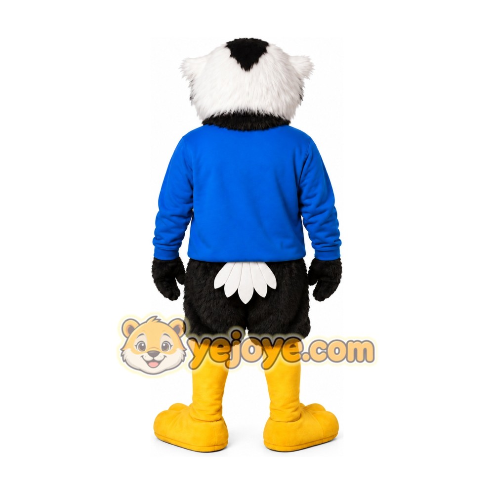 Eagle Blue Shirt Mascot Costume Eagle Blue Shirt Mascot Costume