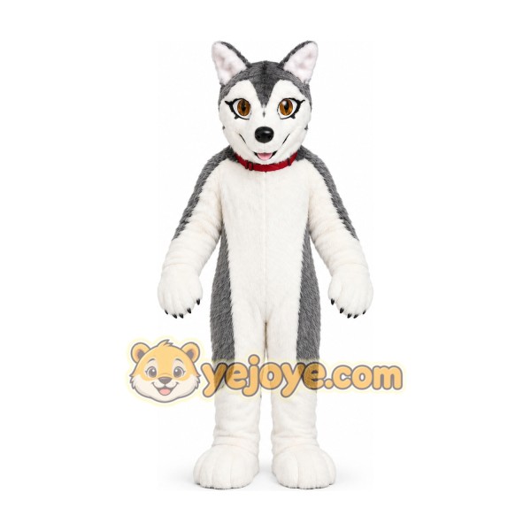 White Husky Mascot Costume