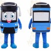 Blue Bus Mascot Costume