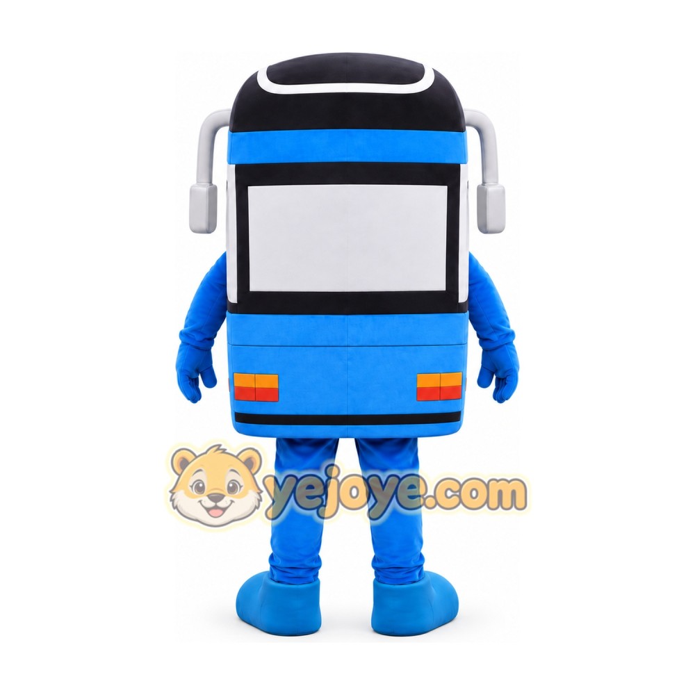 Blue Bus Mascot Costume Blue Bus Mascot Costume