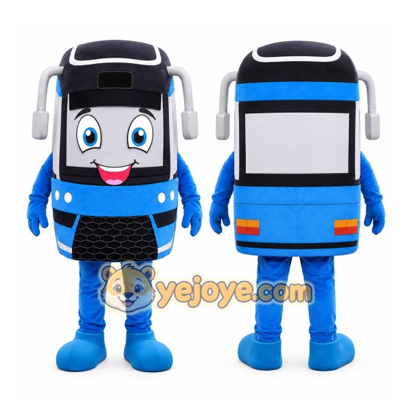 Blue Bus Mascot Costume