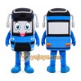 Blue Bus Mascot Costume