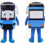 Blue Bus Mascot Costume