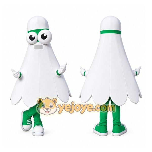 White Badminton Mascot Costume