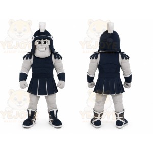 Gray Warrior Knight Mascot Costume