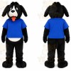 Black Puppy Blue Shirt Mascot Costume