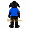 Black Puppy Blue Shirt Mascot Costume Black Puppy Blue Shirt Mascot Costume