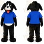 Black Puppy Blue Shirt Mascot Costume