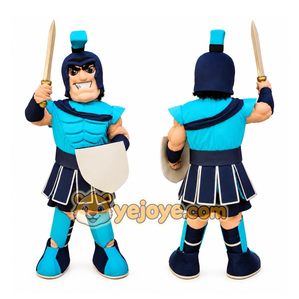 Blue Roman Warrior Mascot Costume Blue Roman Warrior Mascot Costume