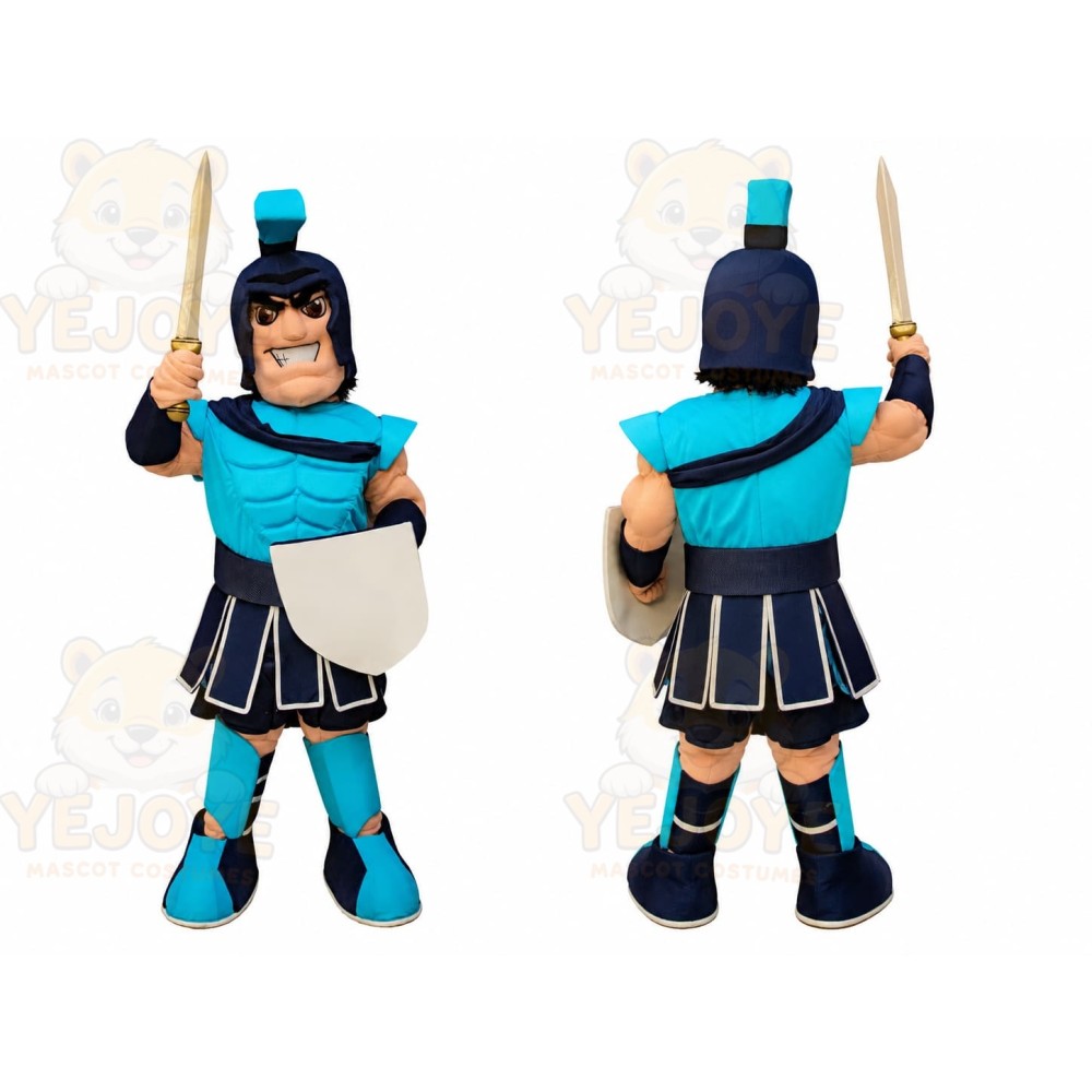 Blue Roman Warrior Mascot Costume