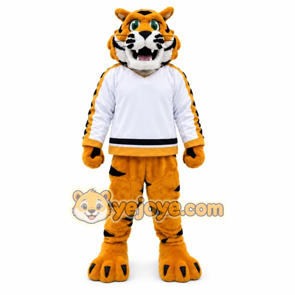 White Jersey Tiger Mascot Costume White Jersey Tiger Mascot Costume