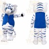 Blue Vest White Tiger Mascot Costume