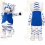 Blue Vest White Tiger Mascot Costume