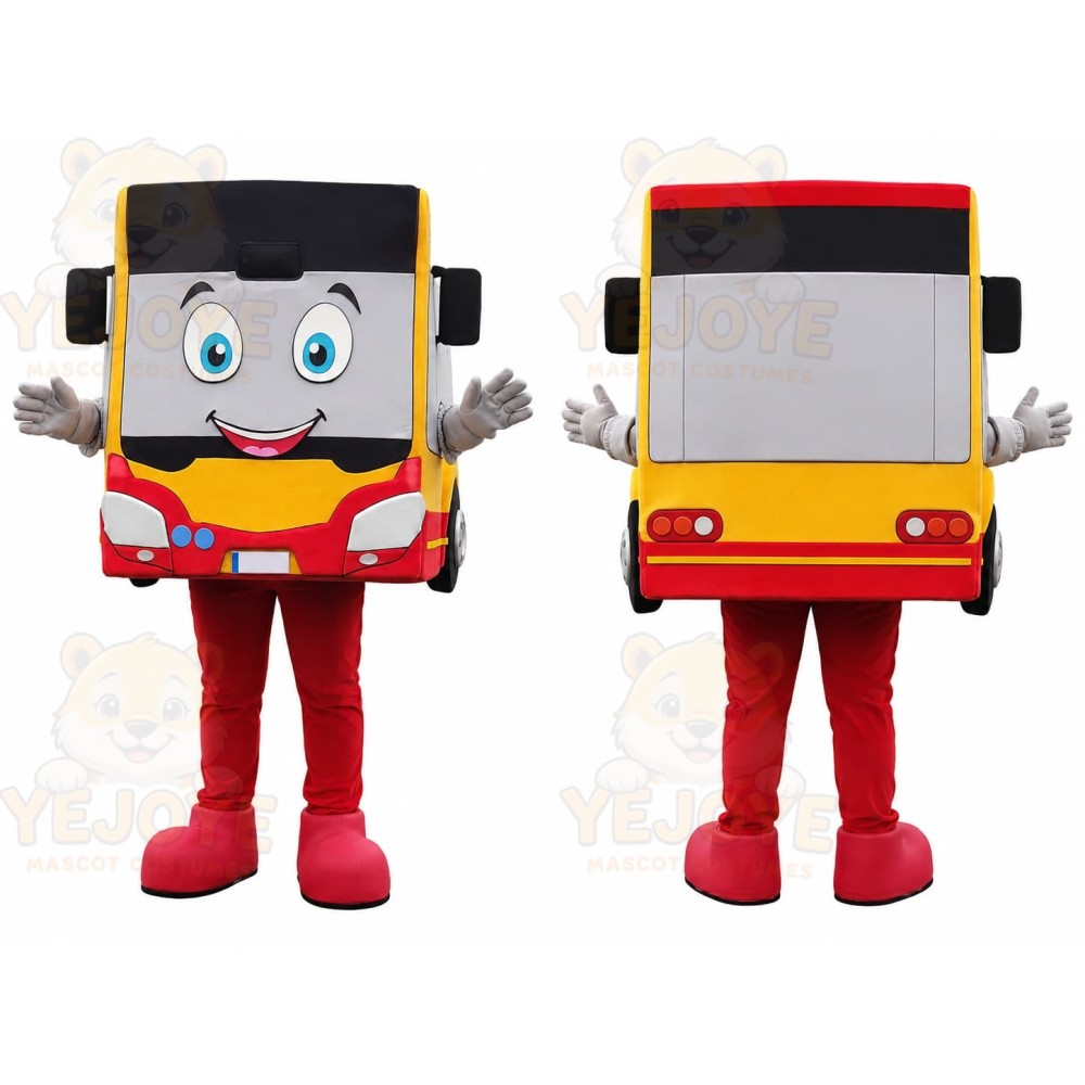Red Bus Mascot Costume