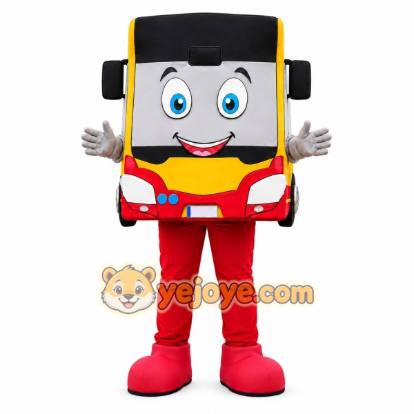 Red Bus Mascot Costume