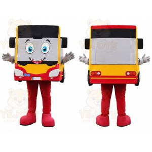 Red Bus Mascot Costume
