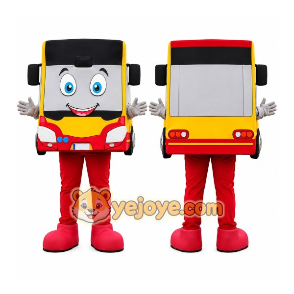 Red Bus Mascot Costume