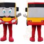 Red Bus Mascot Costume