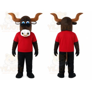 Red Shirt Moose Mascot Costume
