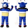 Blue Sports Bull Mascot Costume