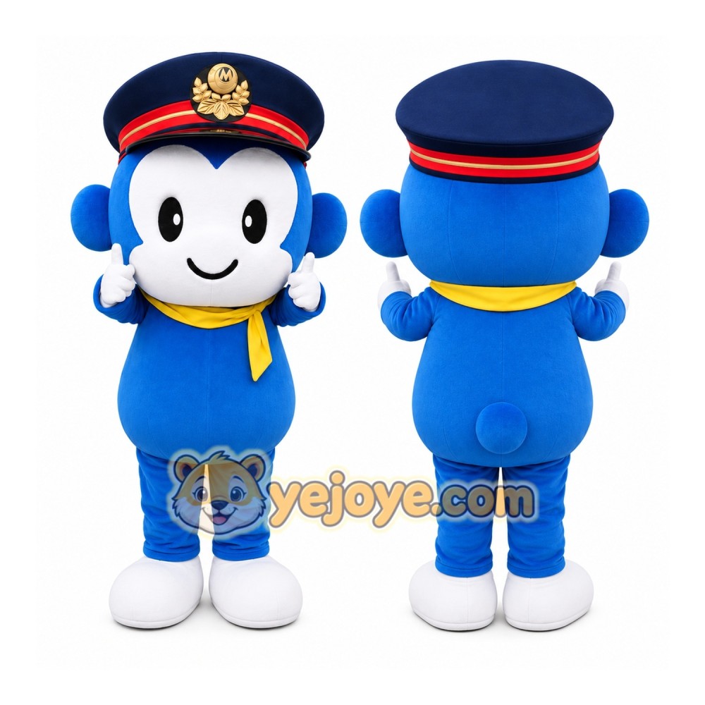 Blue Police Monkey Mascot Costume Blue Police Monkey Mascot Costume