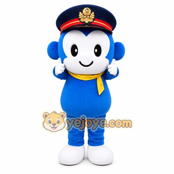 Blue Police Monkey Mascot Costume Blue Police Monkey Mascot Costume
