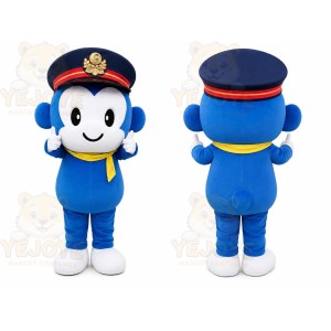 Blue Police Monkey Mascot Costume