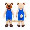 Blue Overalls Dog Mascot Costume