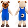 Blue Overalls Dog Mascot Costume