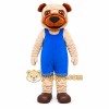 Blue Overalls Dog Mascot Costume