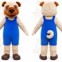 Blue Overalls Dog Mascot Costume