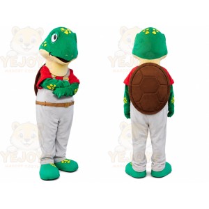 Green Turtle Overalls Mascot Costume